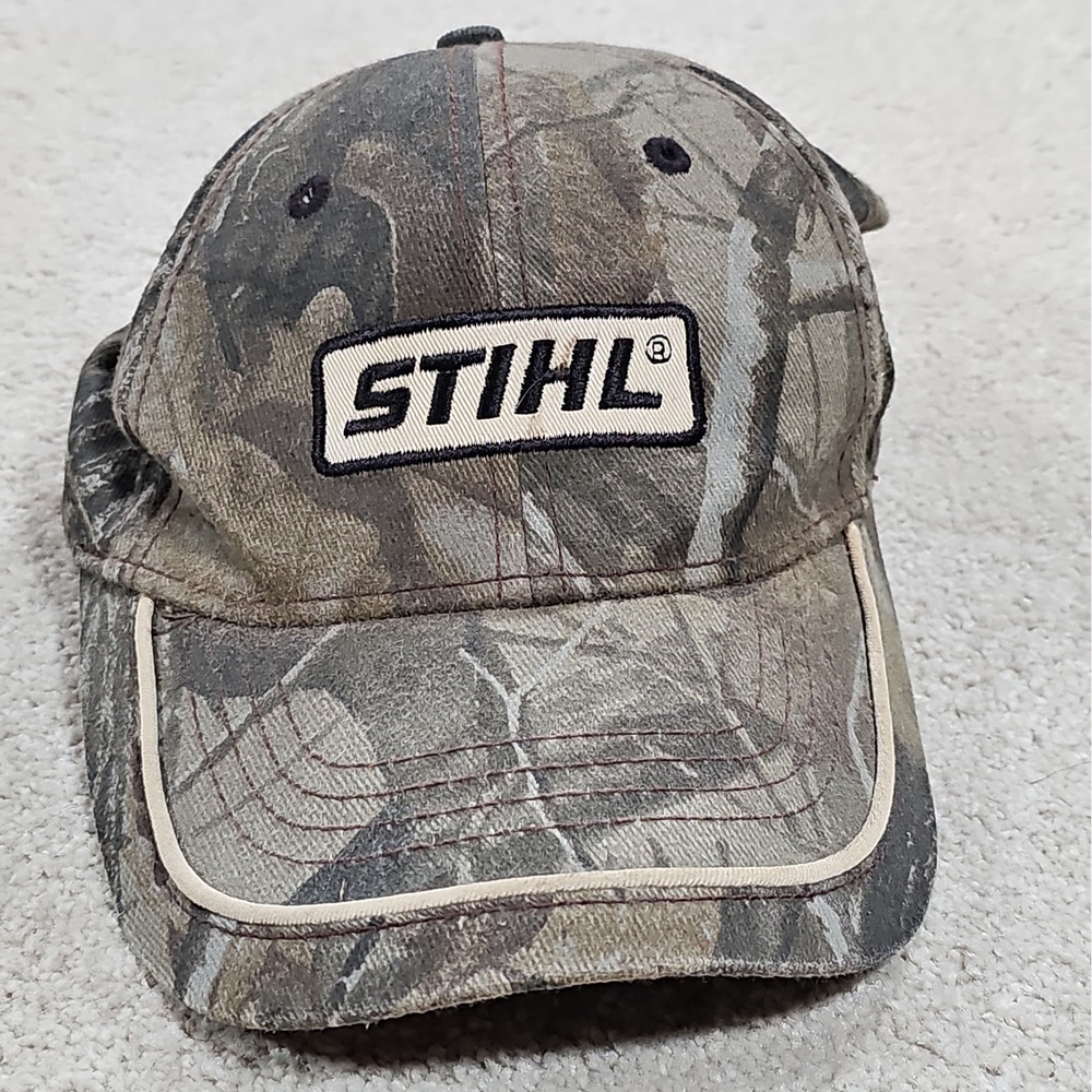 STIHL Strapback Equipment Camo Trucker Hat Snap Back Patriotic Theme